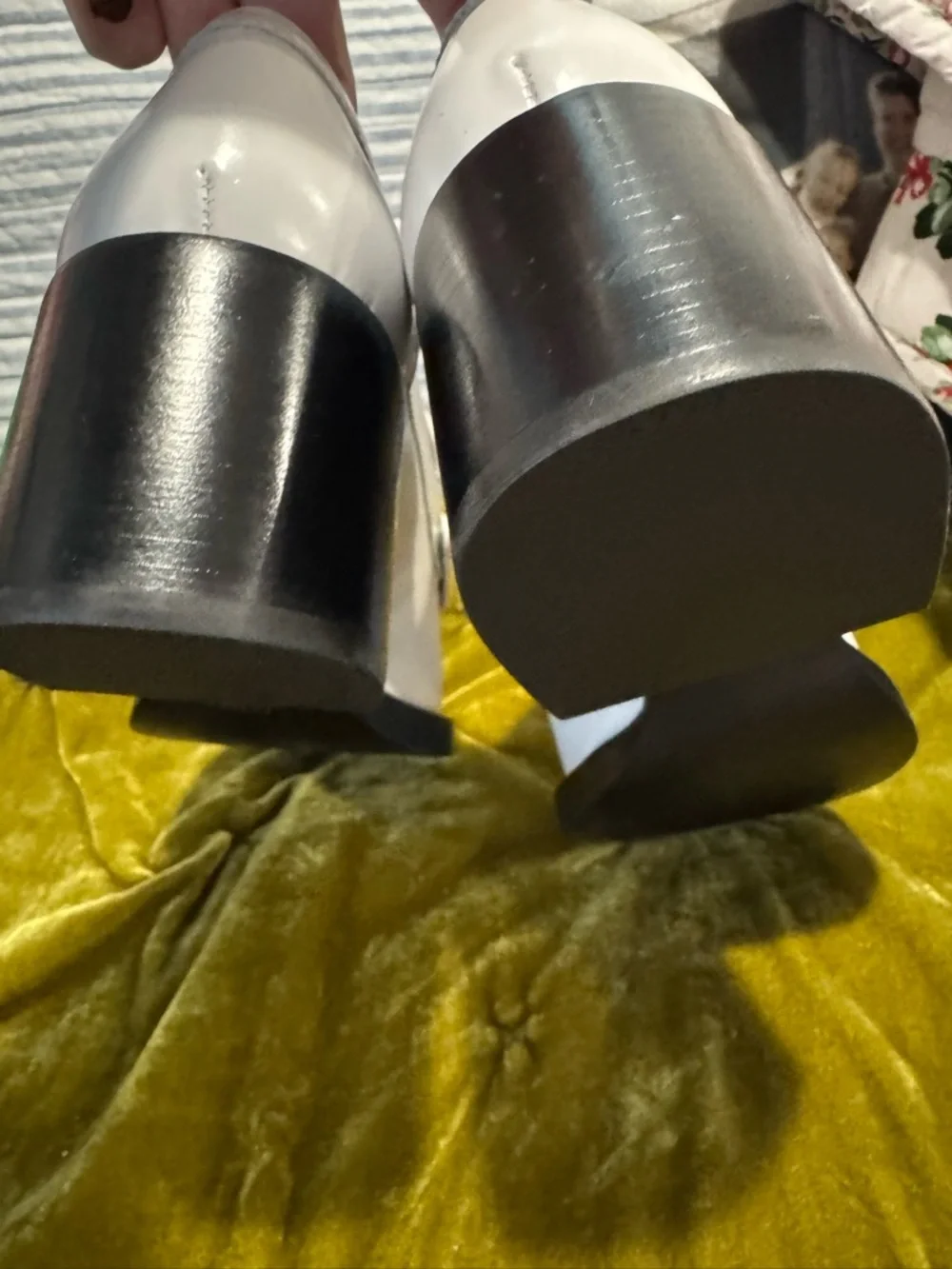 Coach White Leather Penny Loafers with Silver Logo Accent - Picture 3 of 7